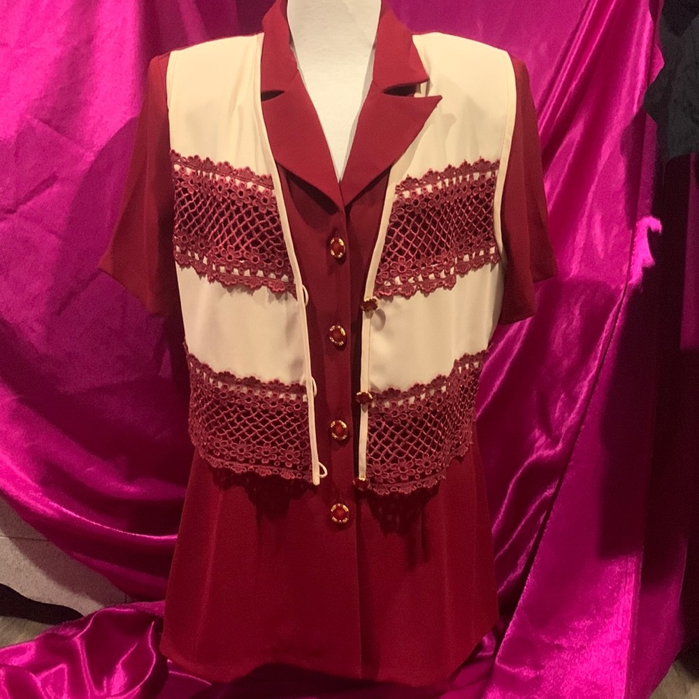 Jeannet fashion unique pant/suit jacket. Size L ish.